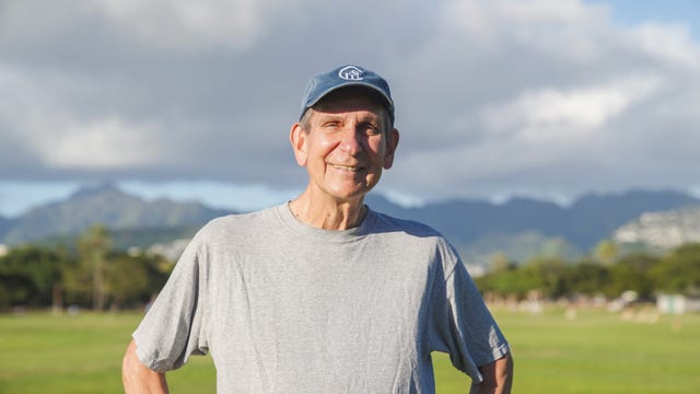 a man wearing a baseball hat