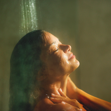 woman in shower