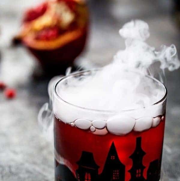 dry ice drinks pomegranate ginger punch