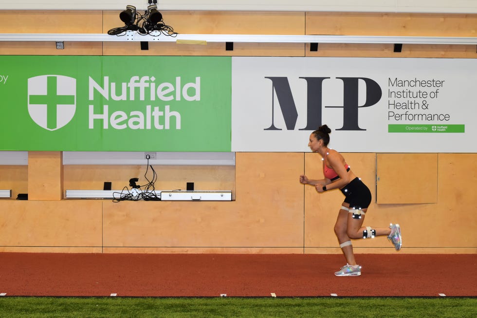 runner on an indoor track