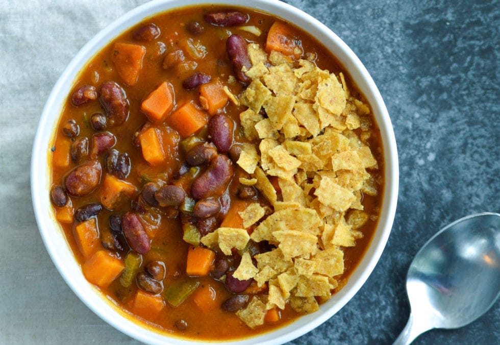 vegan pumpkin black bean chili