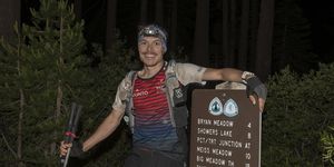 kyle curtin after finishing his tahoe rim trail fkt