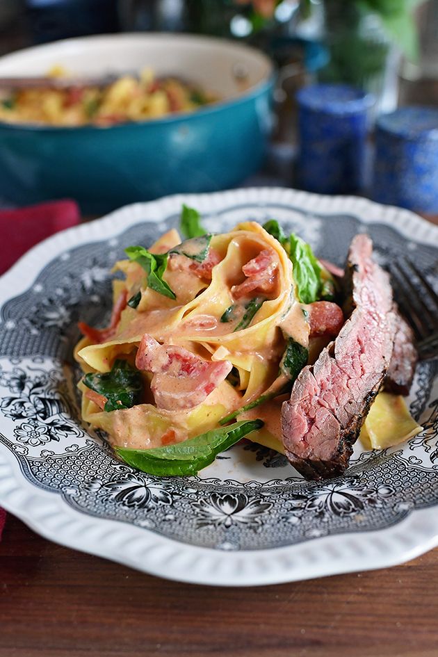 steakhouse pasta, by ree drummond