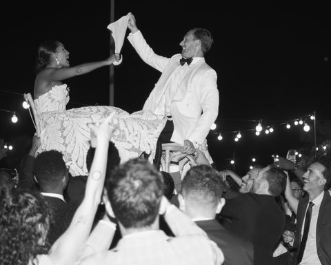 the couple dancing the hora