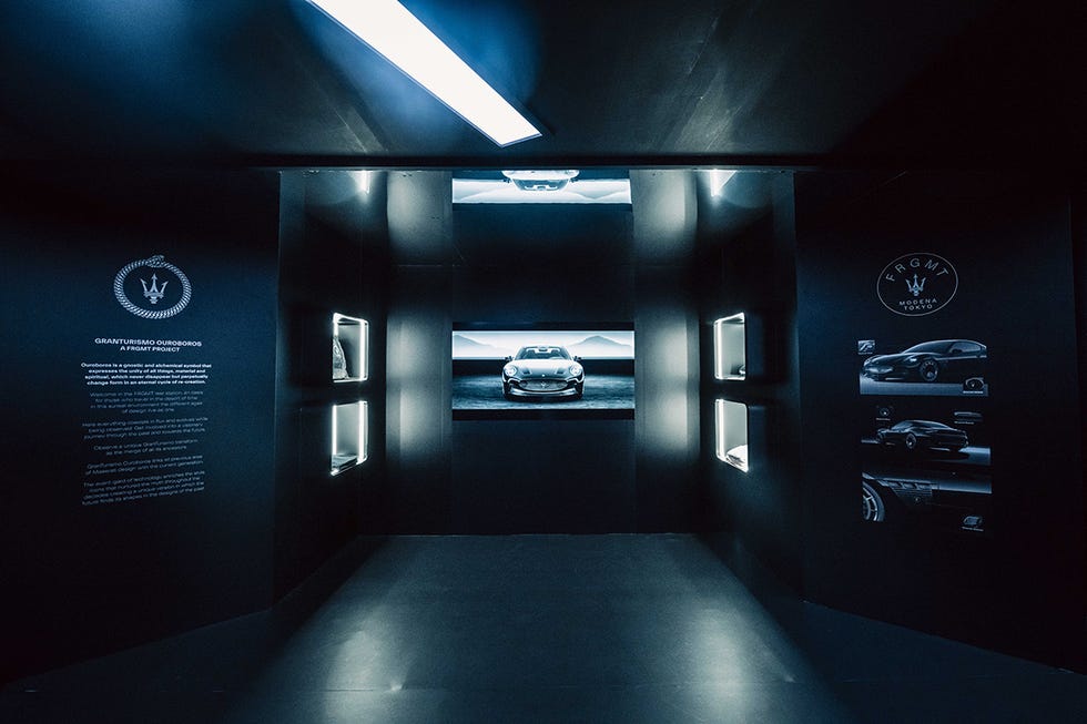 a car driving through a tunnel