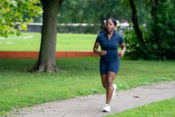 woman running outside