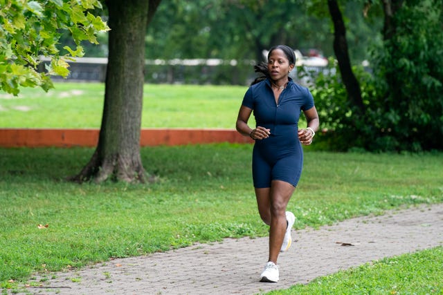 woman running outside