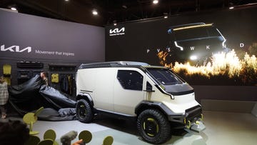 concept vehicle displayed at an automotive exhibition