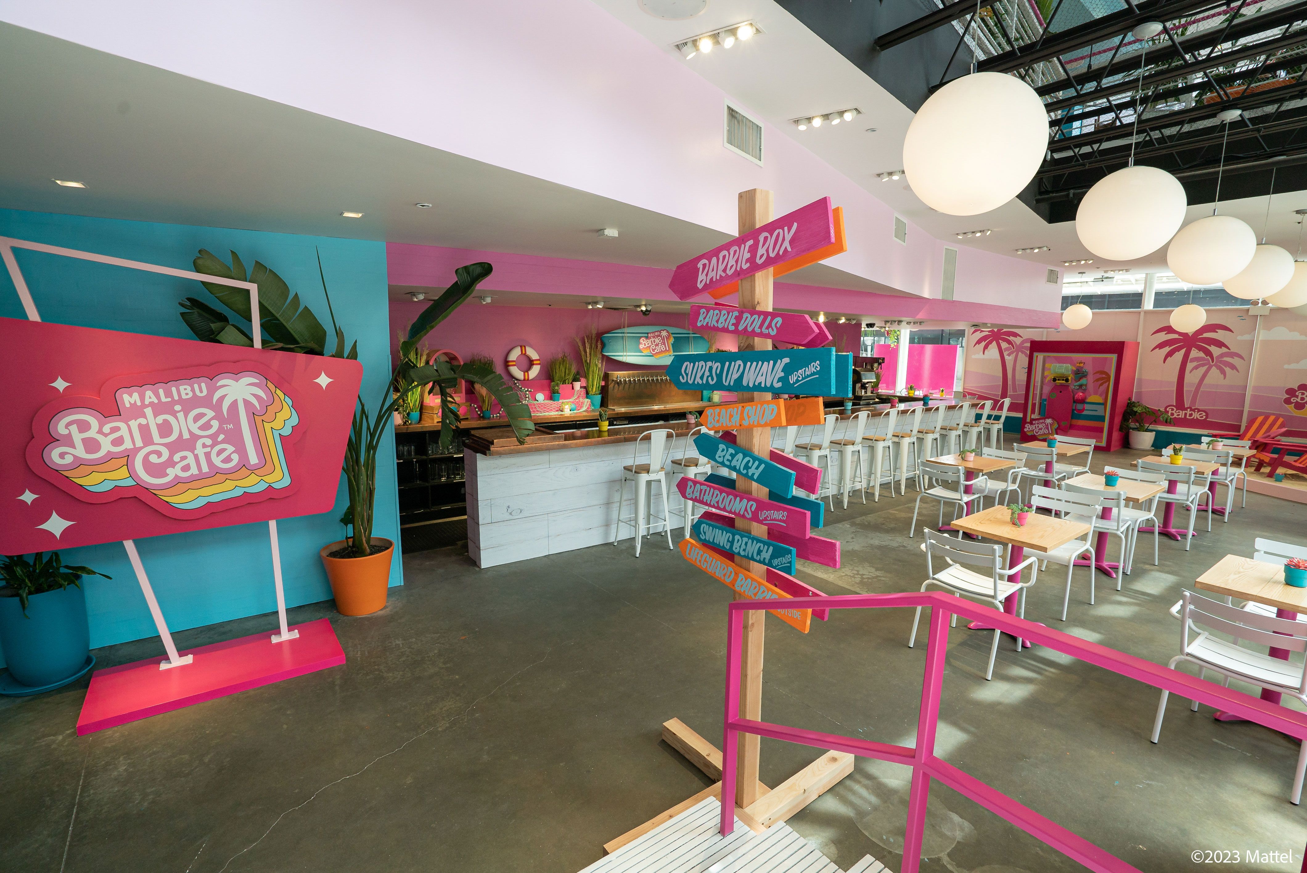 New York, USA. 07th Aug, 2023. View of the pop-up Malibu Barbie Cafe in New  York, NY, August 7, 2023. The recently release movie “Barbie”, directed by  Greta Gerwig, topped $1 billion