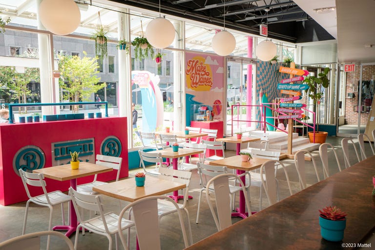 Inside the Barbie Café Pop-Up: Photos of Cocktails, Food, and Decor