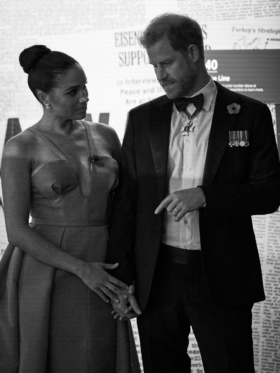 meghan markle and prince harry at the salute to freedom gala