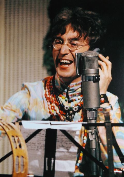 ​John Lennon recording "All You Need is Love" for the Our World broadcast. 