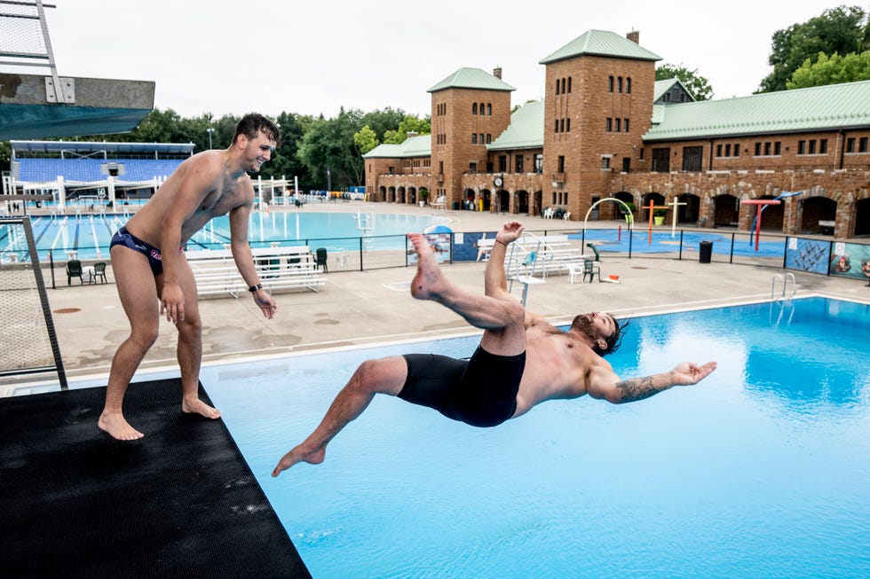 aidan heslop of the uk prior to the sixth stop of the red bull cliff diving world series in montreal, canada on august 22, 2024