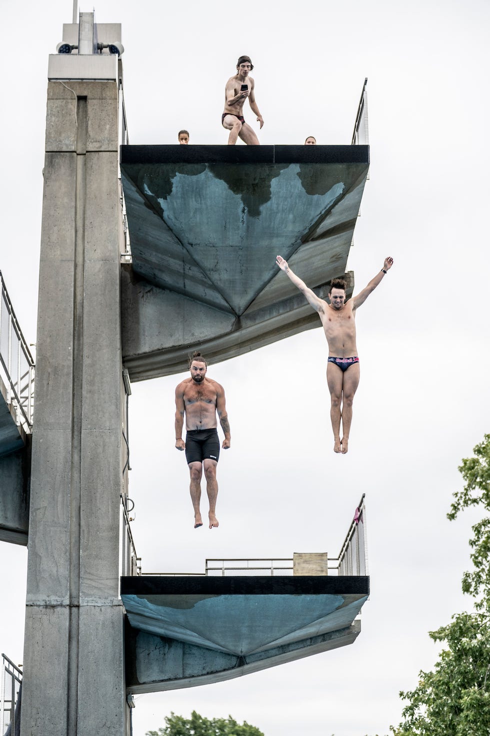 aidan heslop of the uk prior to the sixth stop of the red bull cliff diving world series in montreal, canada on august 22, 2024