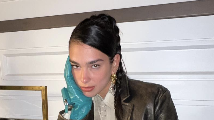 Dua Lipa's Leather Gown Has Cutouts That Show Off Her Abs