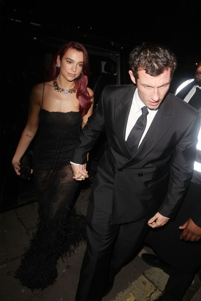 dua lipa and callum turner spotted leaving baftas party together