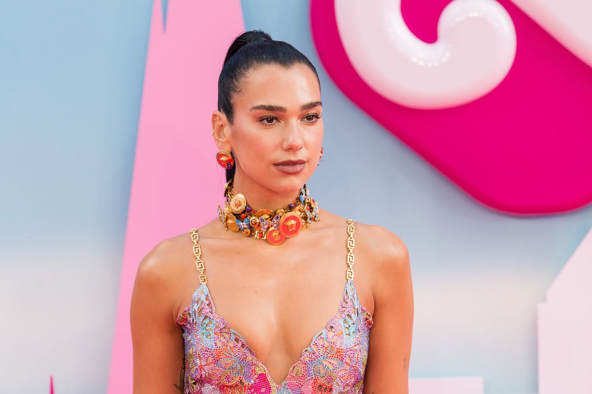 Dua Lipa Wears Red Naked Dress And Black Thong On Instagram