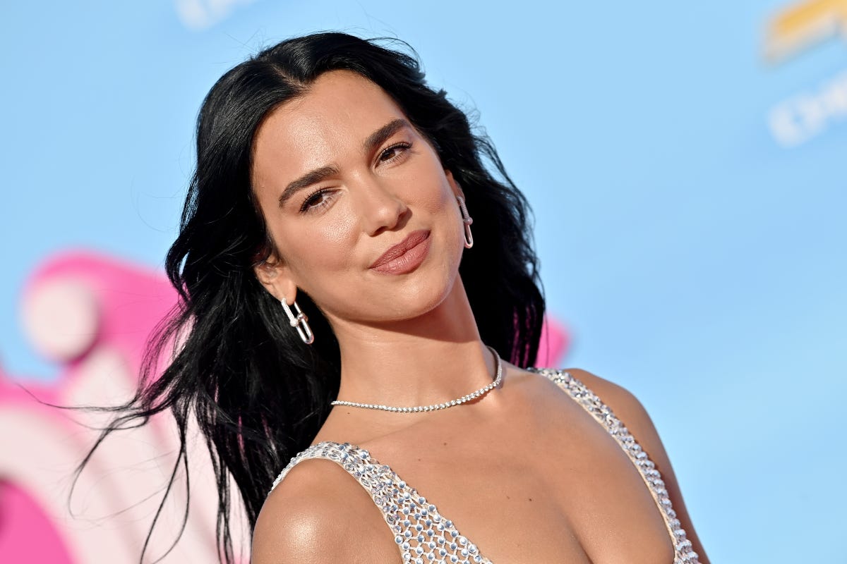 Dua Lipa Frees The Nip In A Naked Dress For The Barbie Premiere