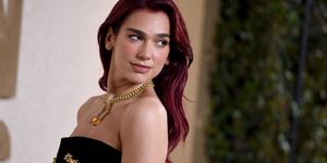beverly hills, california january 7 dua lipa attends the 81st annual golden globe awards at the beverly hilton on january 7, 2024 in beverly hills, california photo by lionel hahngetty images