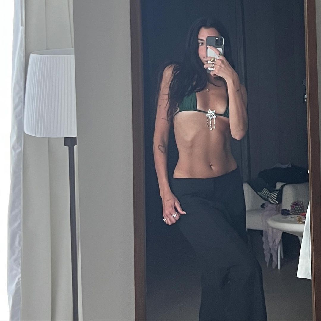 Dua Lipa's Extreme Low-Rise Pants Included a Ruched Waistband With