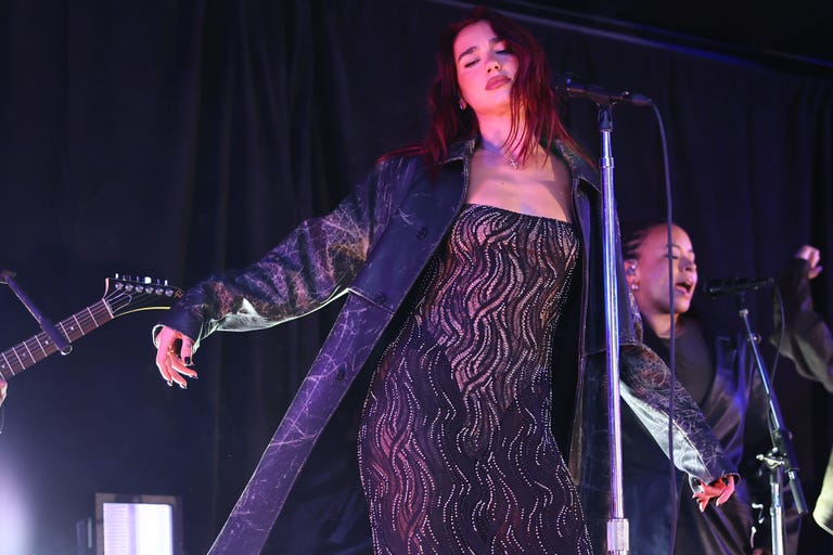 Dua Lipa Wore A Sheer Dress For A Performance In Times Square 4139