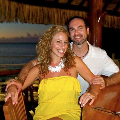 the writer with her husband in tahiti on their honeymoon ten years ago﻿
