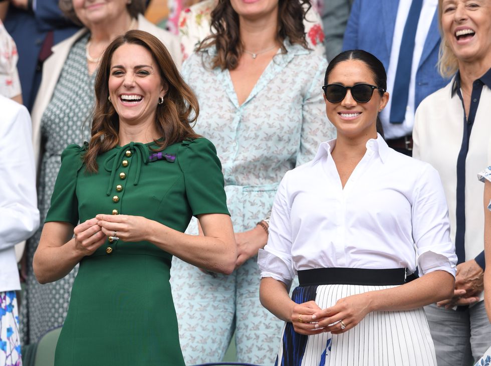 Duchess of Cambridge and Duchess of Sussex attend Wimbledon 2019