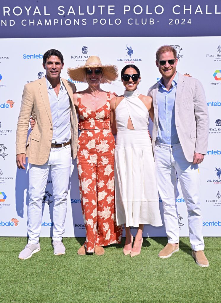 megan markle the duchess of sussex with prince harry at the royal salute polo challenge