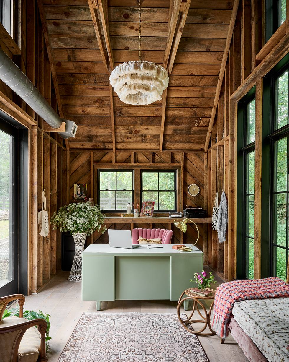 rustic home office she shed