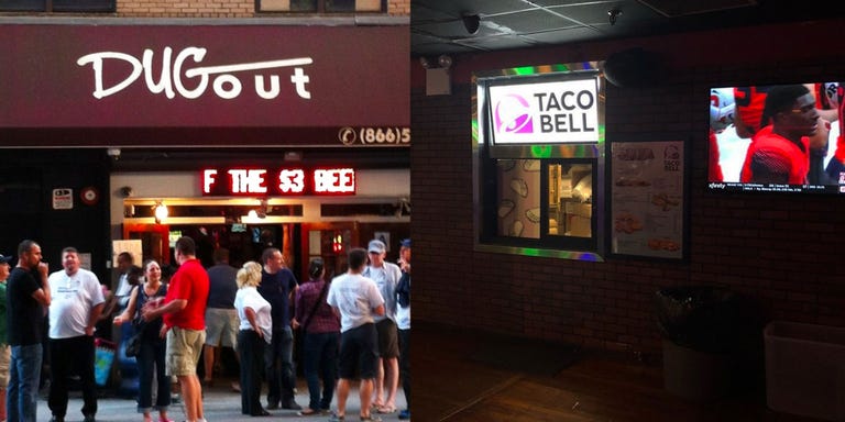 You Can Order Taco Bell INSIDE This Sports Bar - Dugout Sports Bar ...