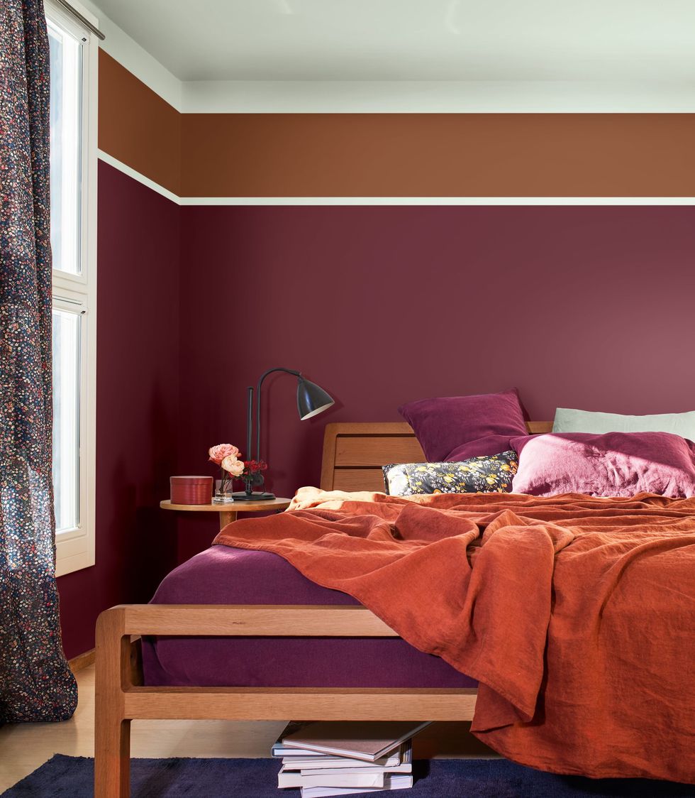 Dulux colour block bedroom paint idea