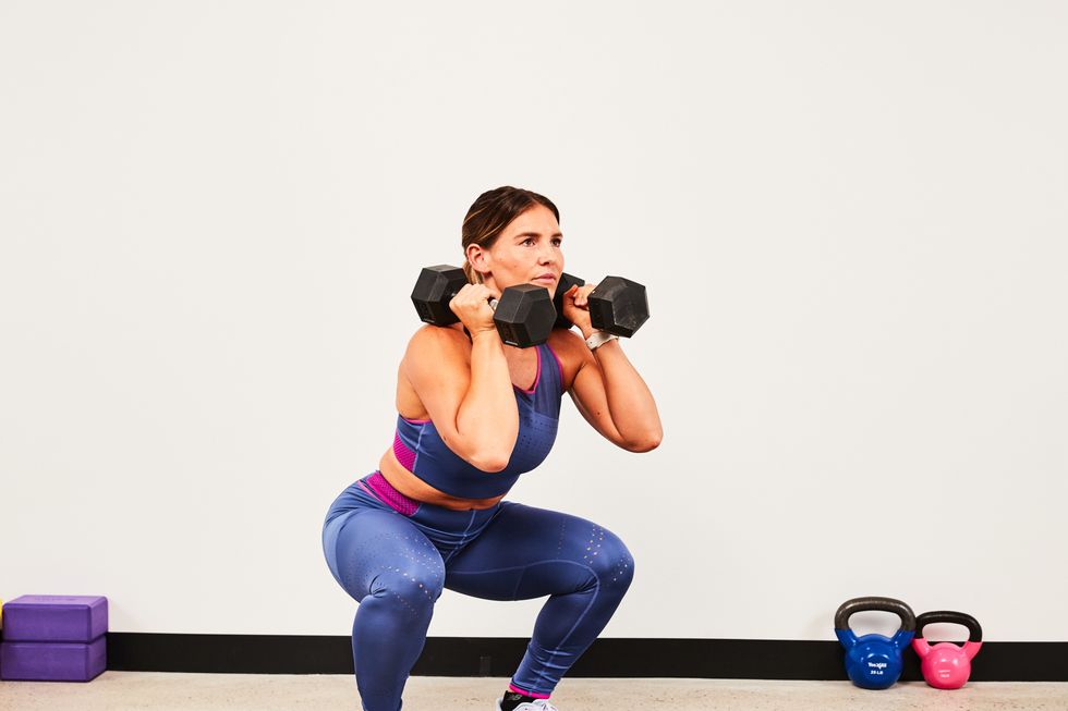 The 15-Minute One-Dumbbell Workout  Dumbbell workout, One dumbbell  workout, Squat workout