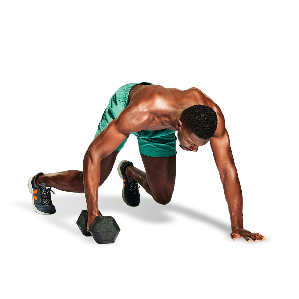 Cross body lateral push up 