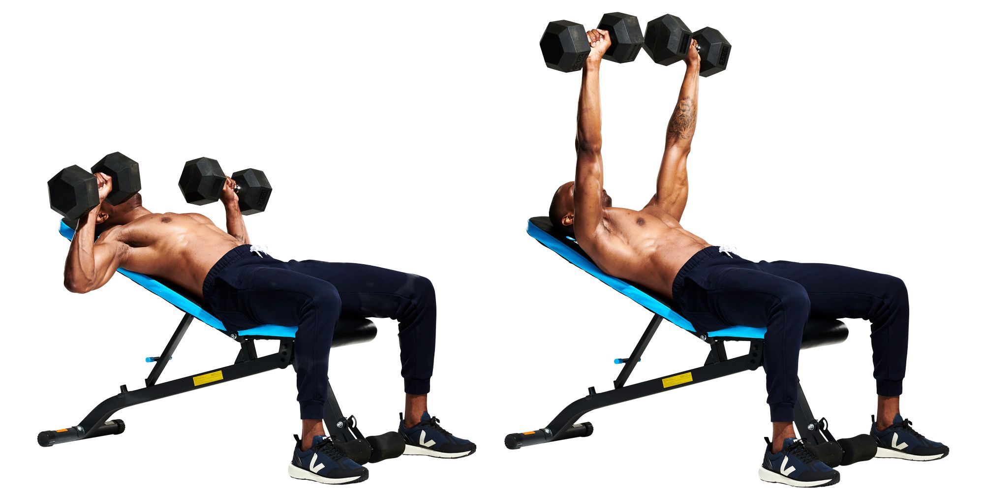 Incline Bench Press (Dumbbell) - How to Instructions, Proper