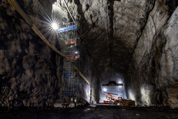 a large tunnel with a ladder