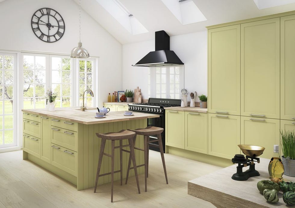pistachio green kitchen by magnet