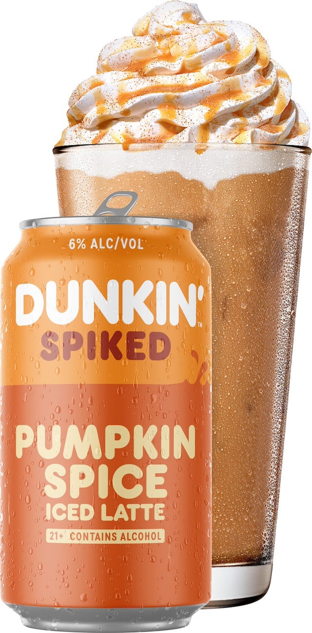 dunkin' spiked pumpkin spice iced latte