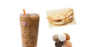 Dunkin Donuts healthy orders ice coffee wake up wrap munchkins