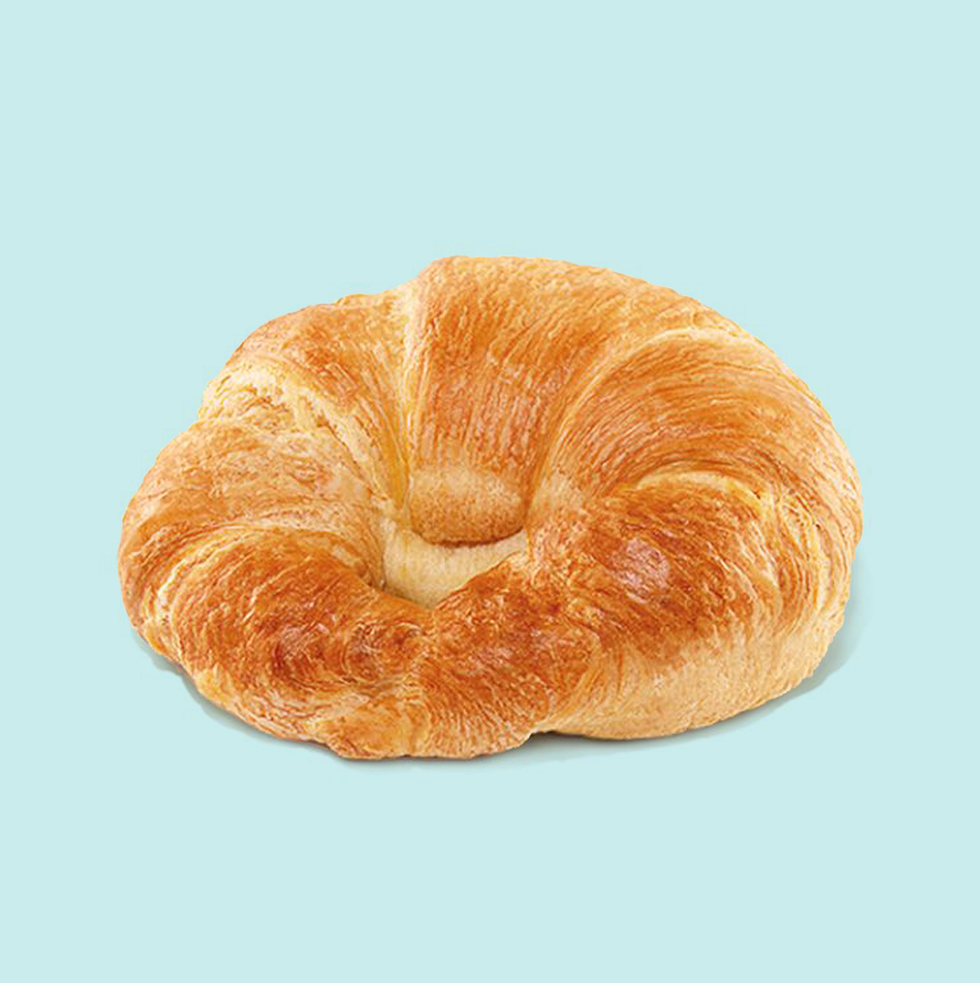dunkin' plain croissant on a blue background
