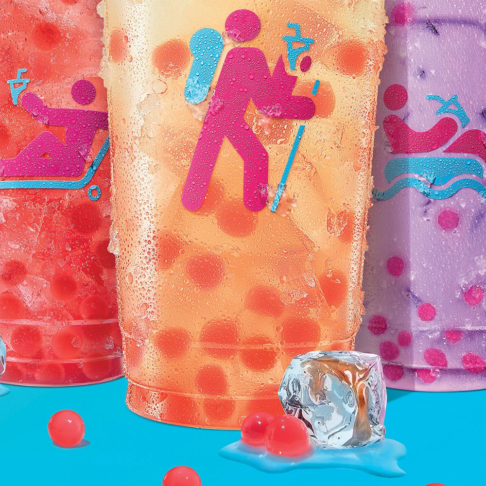 dunkin' strawberry popping bubbles drinks