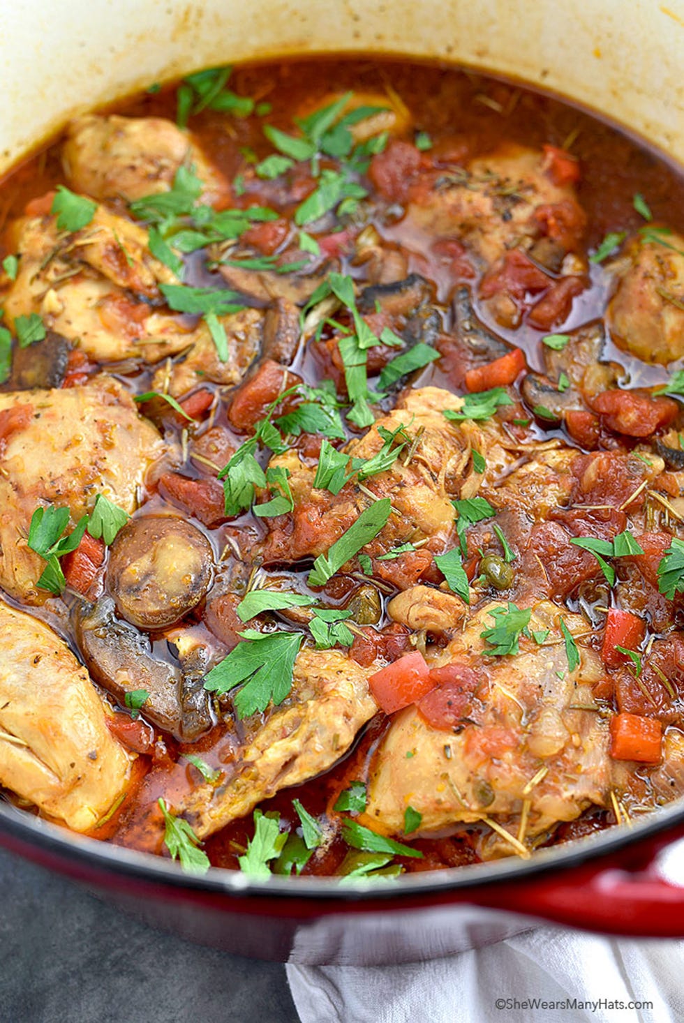 Slow Cooker Chicken Cacciatore - Cafe Delites