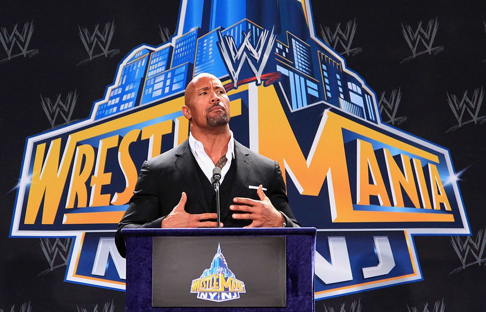 east rutherford, nj february 16 actor and wwe professional wrestler dwayne the rock johnson attends a press conference to announce a major international event, wrestle mania xxix, at metlife stadium on february 16, 2012 in east rutherford, new jersey photo by john w fergusonwireimage