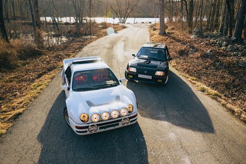 ford rs200 and peugeot 205 t16