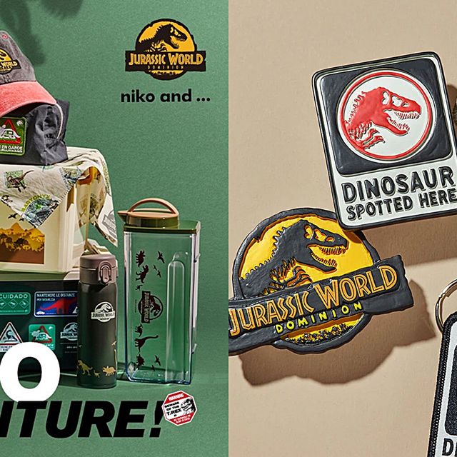 聯手侏羅紀世界推出聯名商品，有著侏儸紀標誌的tshirt、帽子、保溫瓶，再掀起恐龍新潮流！