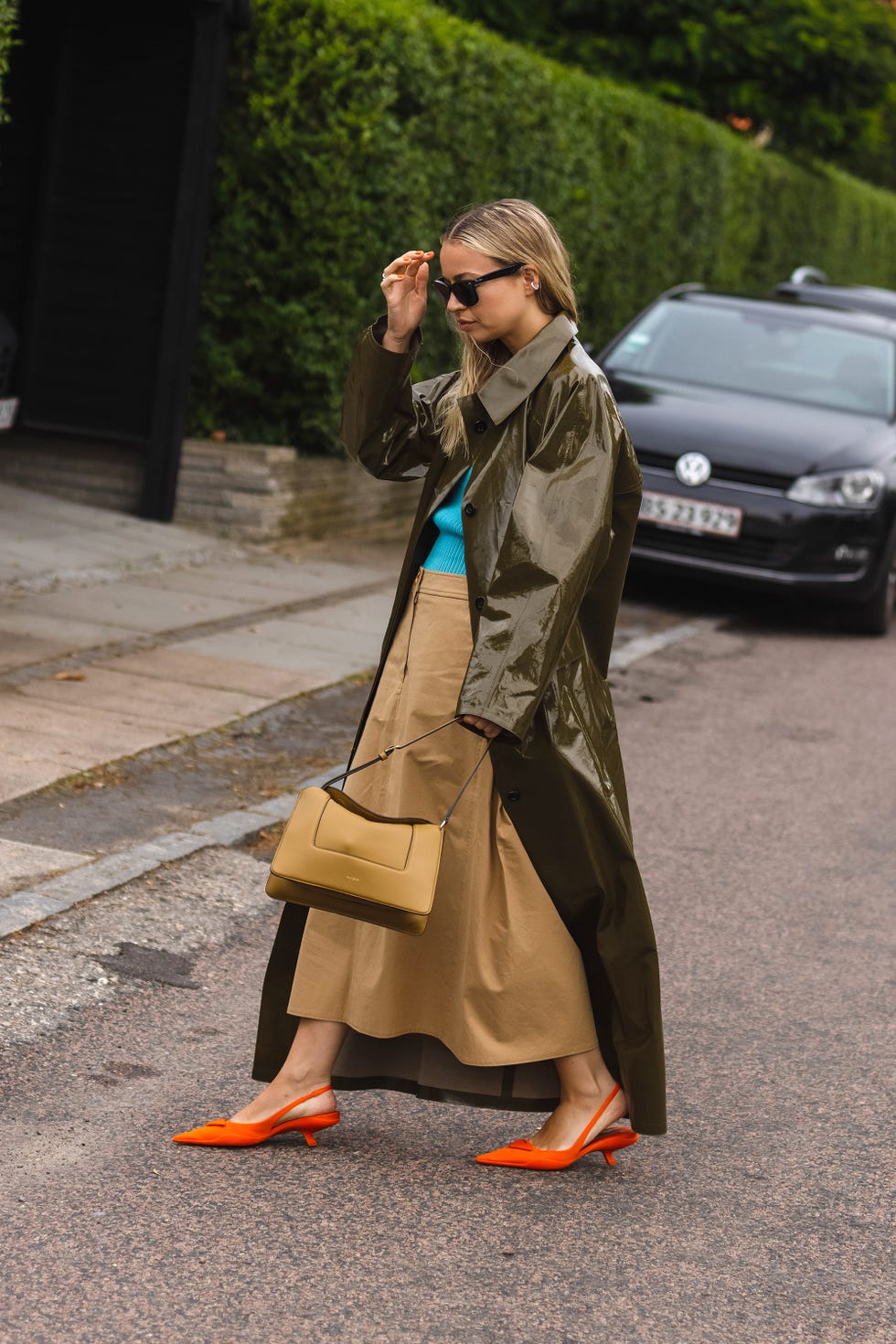 208  Kendall Jenner Black Leather Trench Coat Street Style Autumn