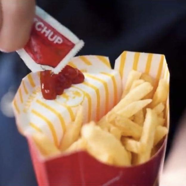 McDonald's fry box ketchup flap hack