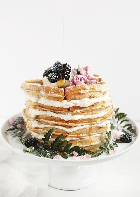 Waffle Cake With Whipped Maple Frosting
