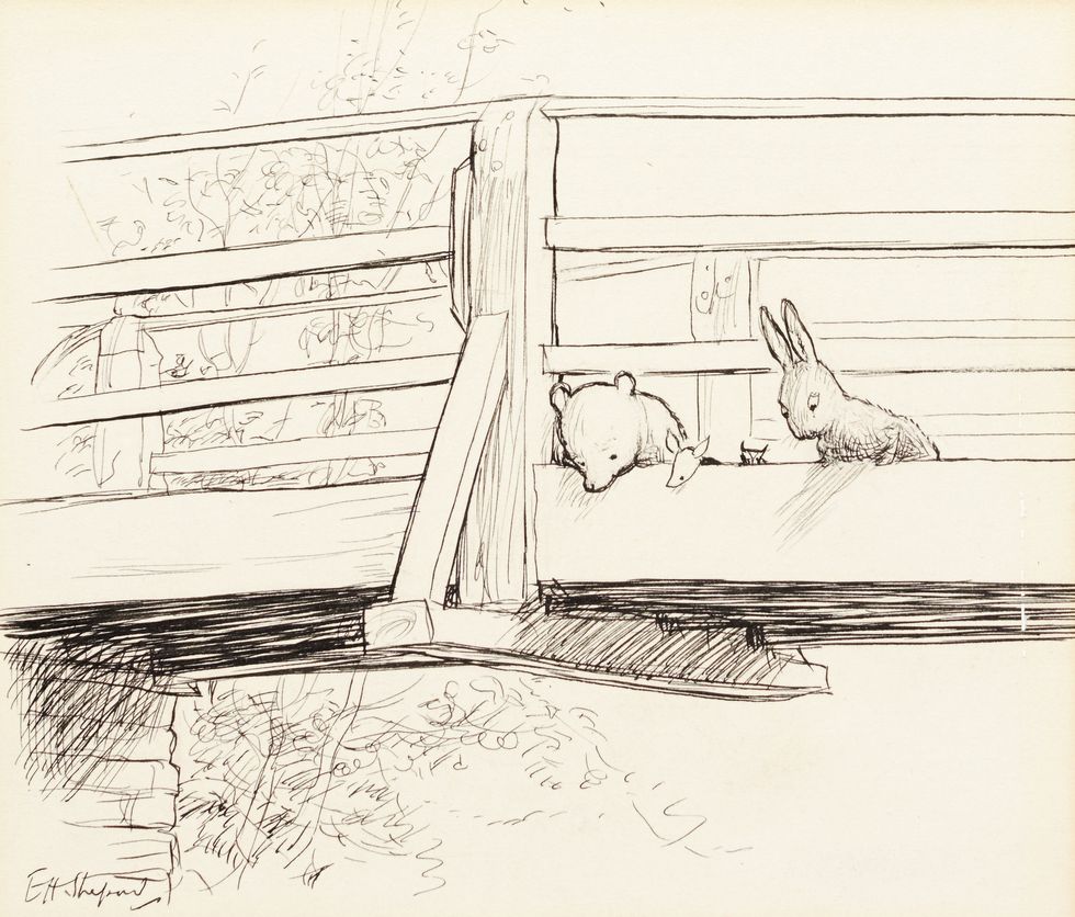 E. H. Shepard_Two ink drawings from The House at Pooh Corner I - Sotheby’s