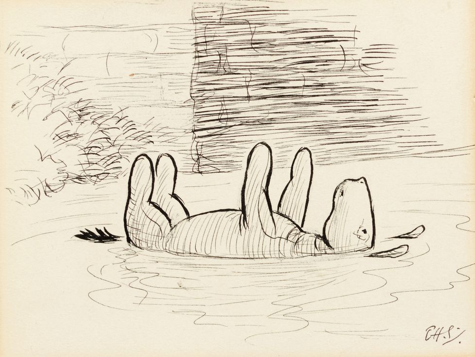 E. H. Shepard_Two ink drawings from The House at Pooh Corner II - Sotheby’s