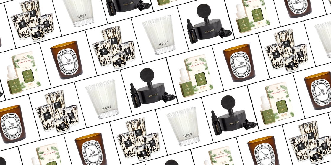 Collection of scented candles and fragrance products